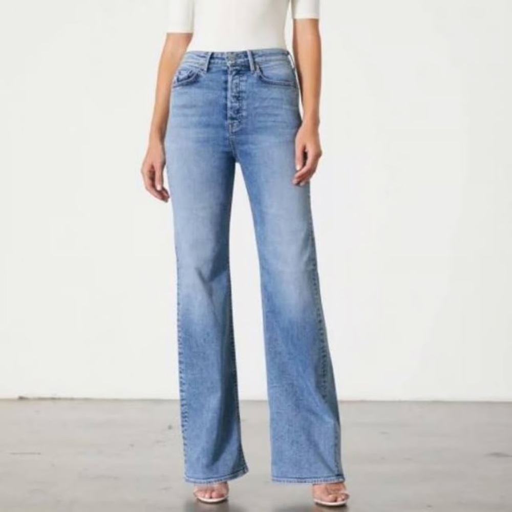 GRLFRND - Carla Jeans - Light Blue High-Rise Wide Leg Jeans - Size 23